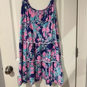 Lilly Pulitzer Loro Swing Dress Size XXL in Corsica Blue Toucan Party